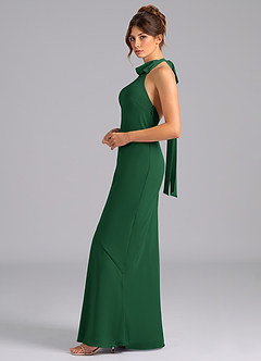 Azazie Velli Bridesmaid Dresses Dark Green Mermaid Bow Chiffon Dress image5