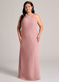 Azazie Doretta Bridesmaid Dresses Dusty Rose Mermaid Pleated Chiffon Dress image6