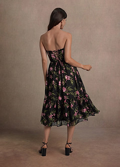 Gigi Black Multi Floral Midi Dress image2