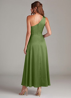 Azazie Brooke Robes de demoiselle d'honneur Robe Trapèze en Satin extensible Une épaule Genévrier image7