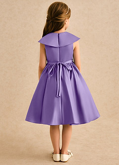 Azazie Acorn Flower Girl Dresses Tahiti A-Line Pleated Matte Satin Dress image2