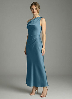 Azazie Emerson Jurken voor bruidsmeisjes Jurk van Stretch Satijn met Zeemeermin Off the Shoulder Bermuda image4