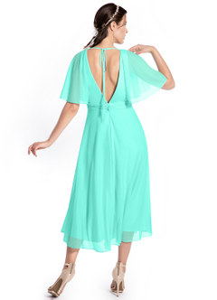 Azazie Tinsley Brautjungfernkleider A-Linie Plissee Gittergewebe Kleid Spa image9