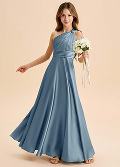 Azazie Charlize Junior Klä av A-Line i Stretch Satin Plisserad image4