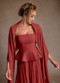 Azazie Josabeth Mother of the Bride Dresses Rust A-Line Pleated Chiffon Dress image7