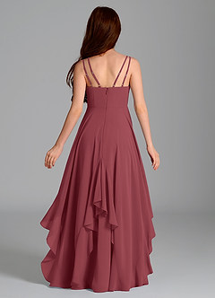 Azazie Karan Junior Abito A-Line in Chiffon Merlot image2
