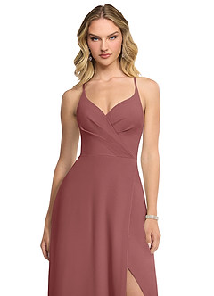 Azazie Davis Brautjungfernkleider A-Linie V-Hals Chiffon Kleid Amethyst image4