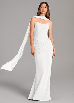 Azazie Sorrel Suknie dla druhen Syrena Gorset Szyfon Do ziemi Sukienka image1