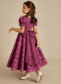 Azazie Joss vestidos de niña de las flores Vestido Mora de Devorado Floral de Línea A con con mangas image2
