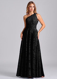 Azazie Charlize Suknie dla druhen Linia A Jedno ramię Kwiatowe wypalenie Do ziemi Sukienka image5