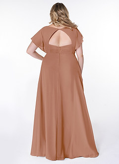 Azazie Rylee Robes de demoiselle d'honneur Robe Trapèze en Mousseline de soie Plissée Champagne Rosé image7
