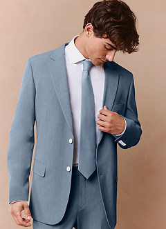 James Dusty Blue Structured Stretch Suit