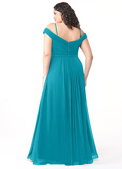 Azazie Audrianna Brautjungfernkleider Wandelbar A-Linie Schulterfrei gerafft Chiffon Kleider Jade image8