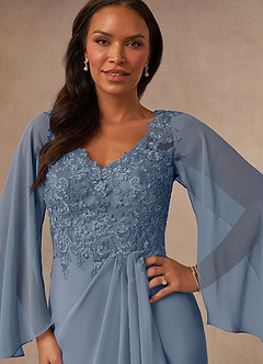 Azazie Perry Mother of the Bride Dresses Twilight Mermaid V-Neck Lace Chiffon Dress image6