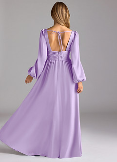 Azazie Norah Bridesmaid Dresses Lilac A-Line Stretch Satin Dress image2