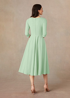Azazie Nassif Mother of the Bride Dresses Dusty Sage A-Line Stretch Crepe Dress image4
