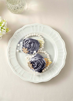 front 6PC Matching Color Bridesmaids Wrist Corsage with Pearl Bracelet