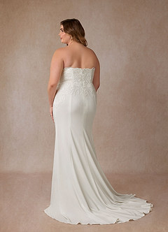 Azazie Antheia Vestidos de novia Vestido de Diamante Blanco de Crepé elástico de Corte Sirena con Lentejuela image13