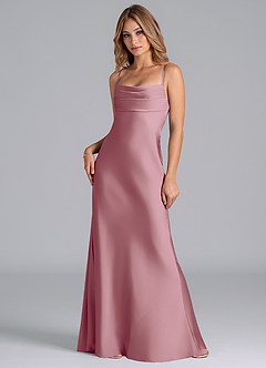 Azazie Seema Brautjungfernkleider Meerjungfrau-Linie Korsett Stretch-Satin Kleid Vintage Mauve image3