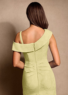 Azazie Hamptons Mère de la mariée Robes Robe Trapèze en Blumen-Burnout Plissée Sorbet Citron image7