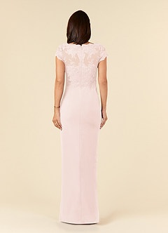 Azazie Carmen Mother of the Bride Dresses Blushing Pink Sheath Lace Dress image4