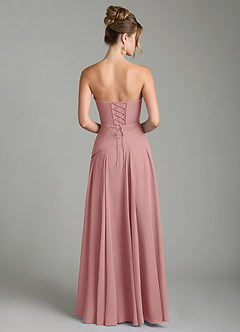 Azazie Gabriela Bridesmaid Dresses Dusty Rose A-Line Corset Chiffon Dress image8