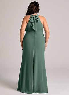 Azazie Doretta Bridesmaid Dresses Sea Moss Mermaid Pleated Chiffon Dress image7