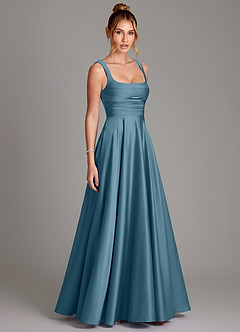 Azazie Azaria Robes de demoiselle d'honneur Robe Trapèze en Satin extensible Corset Bermude image4