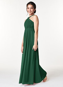 Azazie Anthea Junior Blue Jay Pleated Chiffon Dress image5