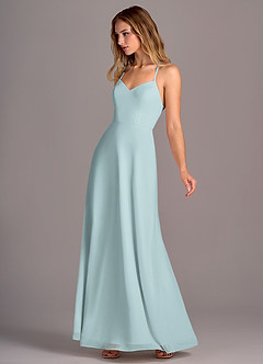 Azazie Mei Bridesmaid Dresses Mist A-Line Chiffon Dress image4