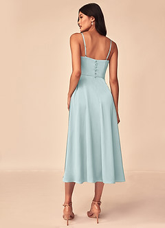 Azazie Dottie Bridesmaid Dresses Mist A-Line Stretch Satin Dress image2