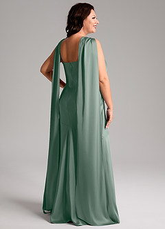 Azazie Kinsley Bridesmaid Dresses Silver Sage Mermaid Side Slit Stretch Satin Dress image9