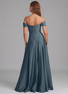 Azazie Seriana Brautjungfernkleider Wandelbar A-Linie Schulterfrei Stretch-Satin Kleid Zwielichtviolett image5