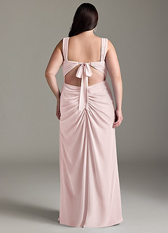 Azazie Jesaphine Abiti da Damigella Abito Tubino in Chiffon Fiocco Rosa Rossore image9