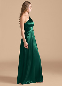 Azazie Dallas Final Sale Auburn A-Line One Shoulder Metallic Satin Dress image4