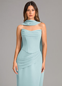 Azazie Sorrel Bridesmaid Dresses Mist Mermaid Corset Chiffon Dress image6