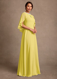 Azazie Winnifred Suknie dla Matki Panny Młodej Linia A Zroszony Szyfon Długość podłogi Sukienka image2