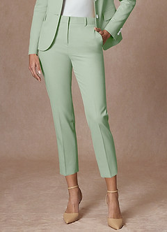 Whitney Dusty Sage Structured Stretch Cropped Dress Pants
