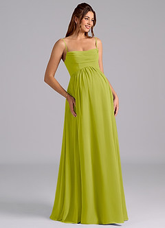 Azazie Saige Abiti da damigella d'onore premaman Abito A-Line Plissettato Chiffon Floor-Length image7