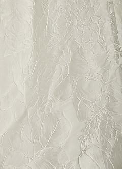 Azazie Bria Wedding Dresses Antique White Ball-Gown Strapless Floral Jacquard Dress image8