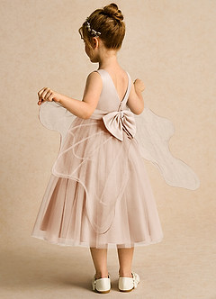 Azazie Pear Flower Girl Dresses English Rose Ball-Gown Bow Tulle Dress image5
