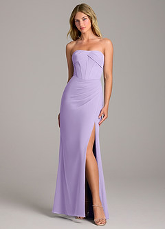 Azazie Chantel Bridesmaid Dresses Lilac Sheath Strapless Chiffon Convertible Dress image1