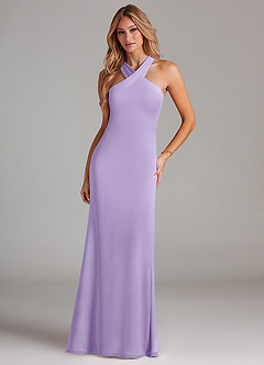 Azazie Doretta Bridesmaid Dresses Lilac Mermaid Pleated Chiffon Dress image3