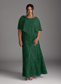 Azazie Whilhelmina Kleider für die Brautmutter Meerjungfrau-Linie Spitze Chiffon Kleid Dunkelgrün image9