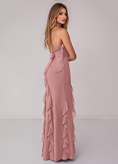 Azazie Malia Bridesmaid Dresses Dusty Rose Sheath Ruched Chiffon Dress image5
