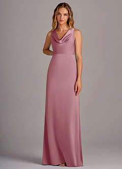 Azazie Wrenlee Bridesmaid Dresses Vintage Mauve A-Line Stretch Satin Dress image6