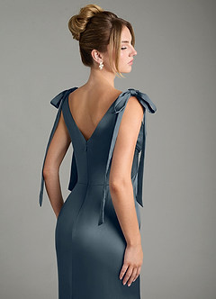 Azazie Alena Robes de demoiselle d'honneur Robe Sirène en Satin extensible Plissée Violet Crépusculaire image11