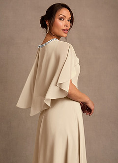 Azazie Winnifred 신부의 어머니 드레스 A라인 구슬 쉬폰 플로어 길이 드레스 image5