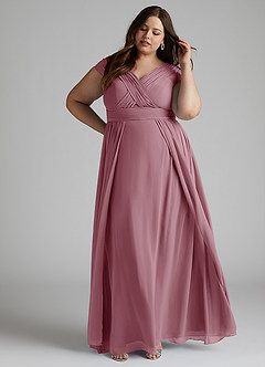 Azazie Organa Bridesmaid Dresses Vintage Mauve A-Line Pleated Chiffon Dress image8