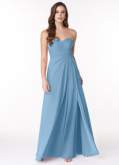 Azazie Arabella Allure Robes de demoiselle d'honneur Robe Trapèze Convertible en Mousseline de soie Encolure en Forme de Cœur Acier Bleuté image4